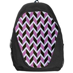 Zigzag Chevron Pattern Pink Brown Backpack Bag