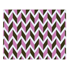 Zigzag Chevron Pattern Pink Brown Double Sided Flano Blanket (large) 