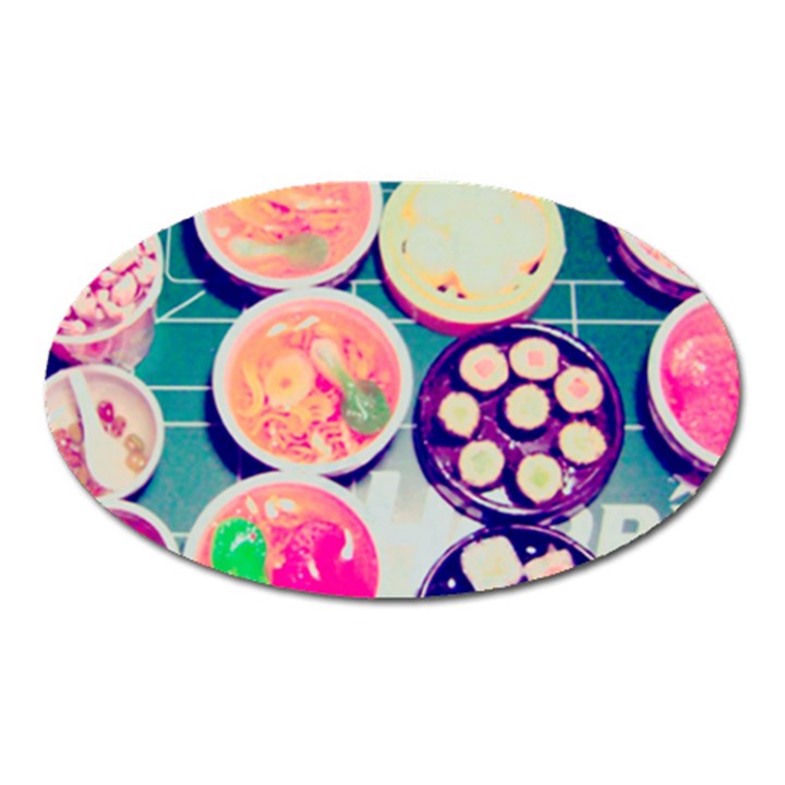Ramen And Sushi Oval Magnet