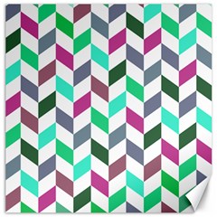 Zigzag Chevron Pattern Aqua Purple Canvas 16  X 16  