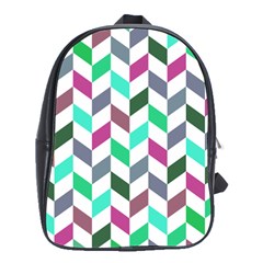 Zigzag Chevron Pattern Aqua Purple School Bag (large)