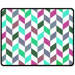 Zigzag Chevron Pattern Aqua Purple Fleece Blanket (medium) 