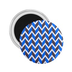 Zigzag Chevron Pattern Blue Grey 2.25  Magnets