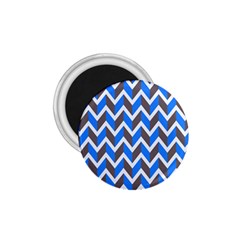 Zigzag Chevron Pattern Blue Grey 1.75  Magnets