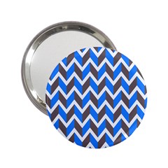 Zigzag Chevron Pattern Blue Grey 2.25  Handbag Mirrors