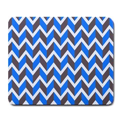 Zigzag Chevron Pattern Blue Grey Large Mousepads