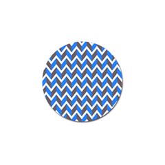 Zigzag Chevron Pattern Blue Grey Golf Ball Marker (4 pack)