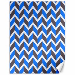 Zigzag Chevron Pattern Blue Grey Canvas 12  x 16  