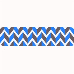 Zigzag Chevron Pattern Blue Grey Large Bar Mats