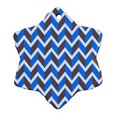 Zigzag Chevron Pattern Blue Grey Ornament (Snowflake)