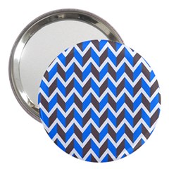 Zigzag Chevron Pattern Blue Grey 3  Handbag Mirrors