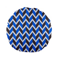 Zigzag Chevron Pattern Blue Grey Standard 15  Premium Round Cushions