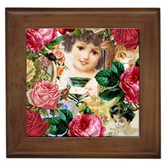 Little Girl Victorian Collage Framed Tiles