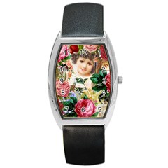 Little Girl Victorian Collage Barrel Style Metal Watch