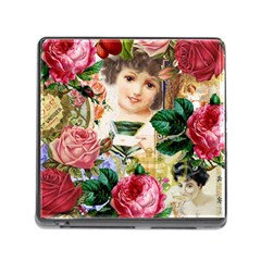 Little Girl Victorian Collage Memory Card Reader (square 5 Slot)