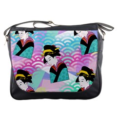 Japanese Abstract Messenger Bag by snowwhitegirl