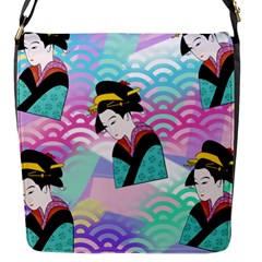 Japanese Abstract Flap Closure Messenger Bag (s) by snowwhitegirl