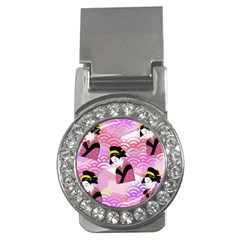 Japanese Abstract Pink Money Clips (cz) 