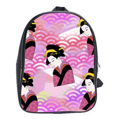 Japanese Abstract Pink School Bag (large)