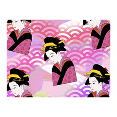 Japanese Abstract Pink Double Sided Flano Blanket (mini) 