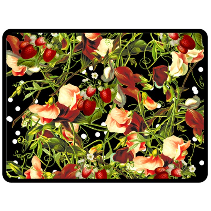 Fruit Blossom Black Double Sided Fleece Blanket (Large) 