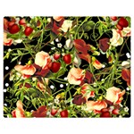 Fruit Blossom Black Double Sided Flano Blanket (Medium)  60 x50  Blanket Front