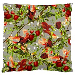 Fruit Blossom Gray Large Cushion Case (two Sides)