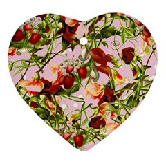 Fruit Blossom Pink Heart Ornament (two Sides)
