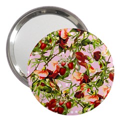 Fruit Blossom Pink 3  Handbag Mirrors