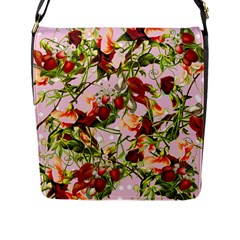 Fruit Blossom Pink Flap Closure Messenger Bag (l)