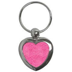 Knitted Wool Bright Pink Key Chains (heart)  by snowwhitegirl