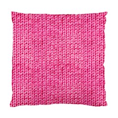 Knitted Wool Bright Pink Standard Cushion Case (two Sides)