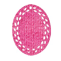 Knitted Wool Bright Pink Ornament (oval Filigree)