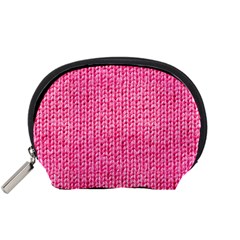 Knitted Wool Bright Pink Accessory Pouch (small)