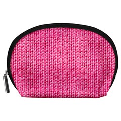 Knitted Wool Bright Pink Accessory Pouch (large)
