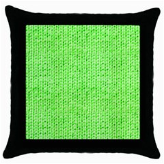 Knitted Wool Neon Green Throw Pillow Case (black) by snowwhitegirl