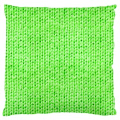 Knitted Wool Neon Green Large Cushion Case (two Sides) by snowwhitegirl