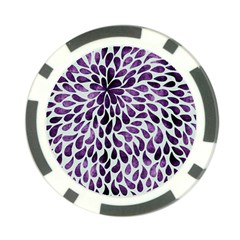 Purple Abstract Swirl Drops Poker Chip Card Guard