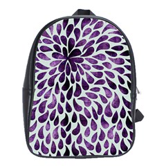 Purple Abstract Swirl Drops School Bag (large)