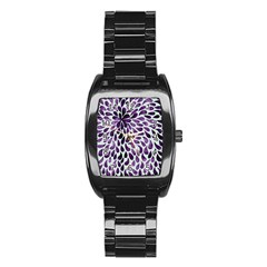 Purple Abstract Swirl Drops Stainless Steel Barrel Watch by snowwhitegirl