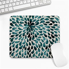 Teal Abstract Swirl Drops Large Mousepads by snowwhitegirl