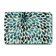 Teal Abstract Swirl Drops Small Doormat 