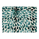 Teal Abstract Swirl Drops Double Sided Flano Blanket (Mini)  35 x27  Blanket Back