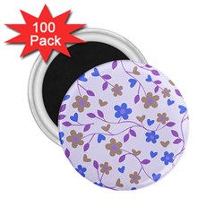 Blue Vintage Flowers 2 25  Magnets (100 Pack) 