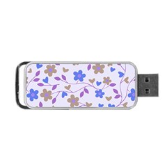 Blue Vintage Flowers Portable Usb Flash (two Sides)