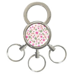 Pink Vintage Flowers 3-ring Key Chains by snowwhitegirl