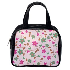 Pink Vintage Flowers Classic Handbag (one Side)