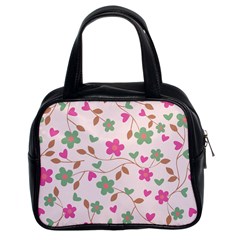 Pink Vintage Flowers Classic Handbag (two Sides)