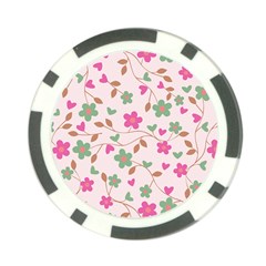 Pink Vintage Flowers Poker Chip Card Guard (10 Pack)