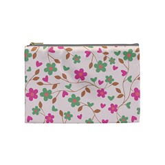 Pink Vintage Flowers Cosmetic Bag (medium)